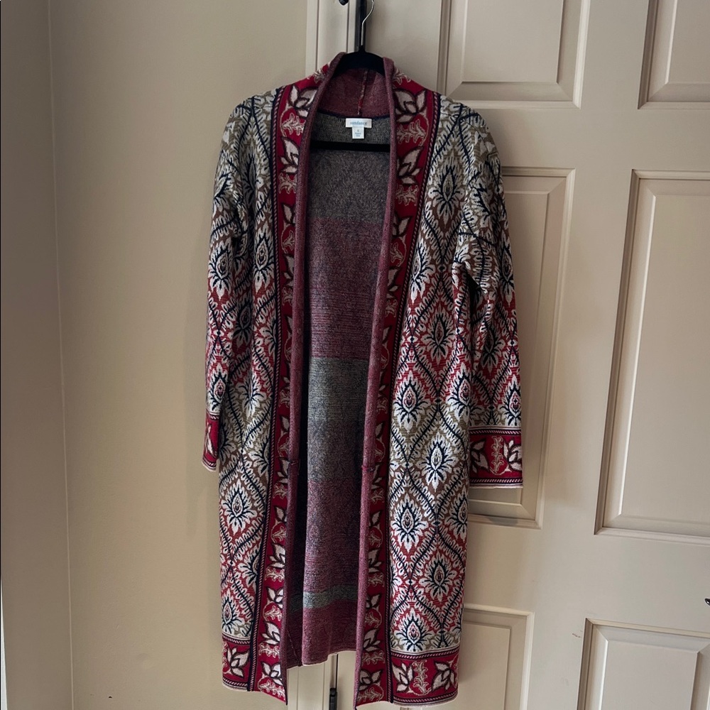 Sundance Red and Gray Patterned Cardigan
